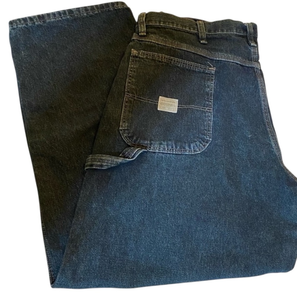 Mens Dark Wash Carpenter Denim Jeans